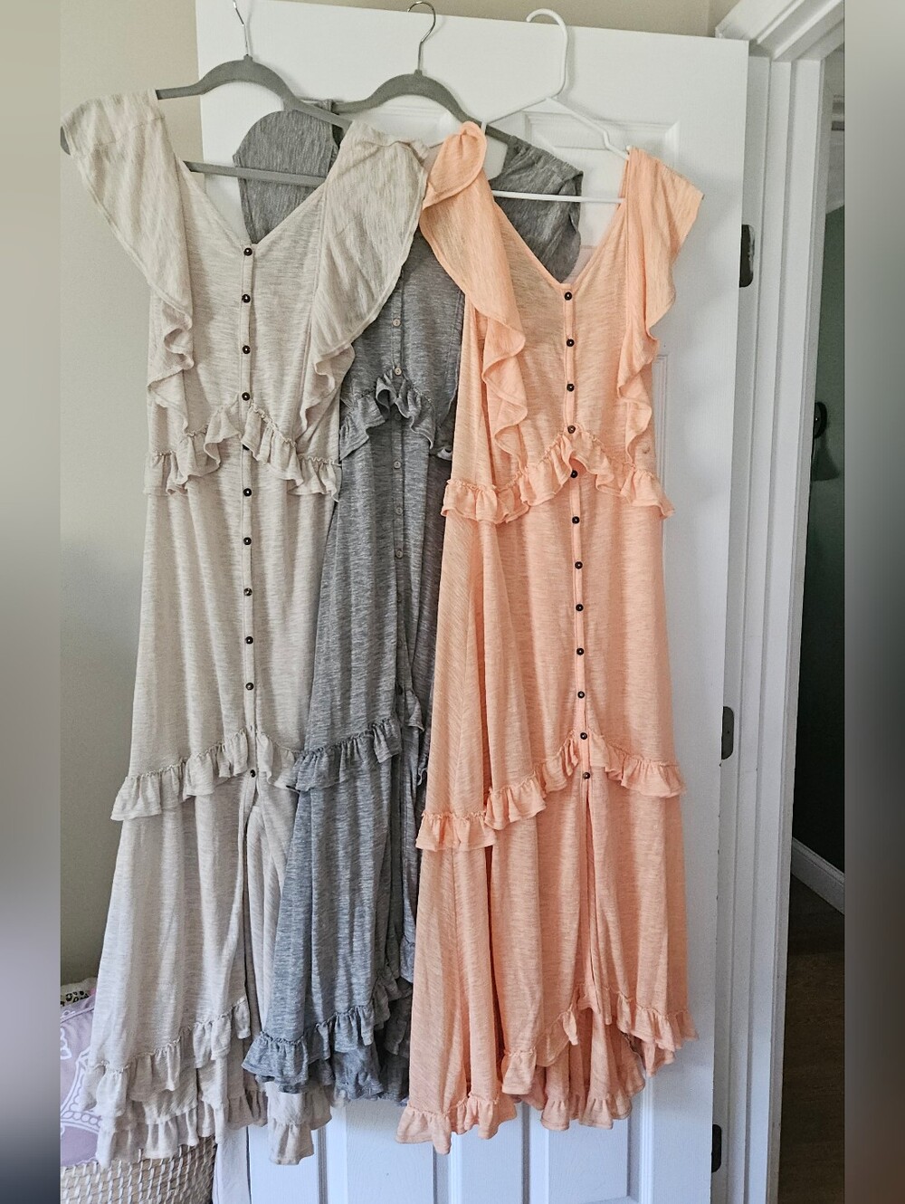 Free People Beach Amelia Maxi Dress Bundle (3) | Ruffle Button-Front Dresses